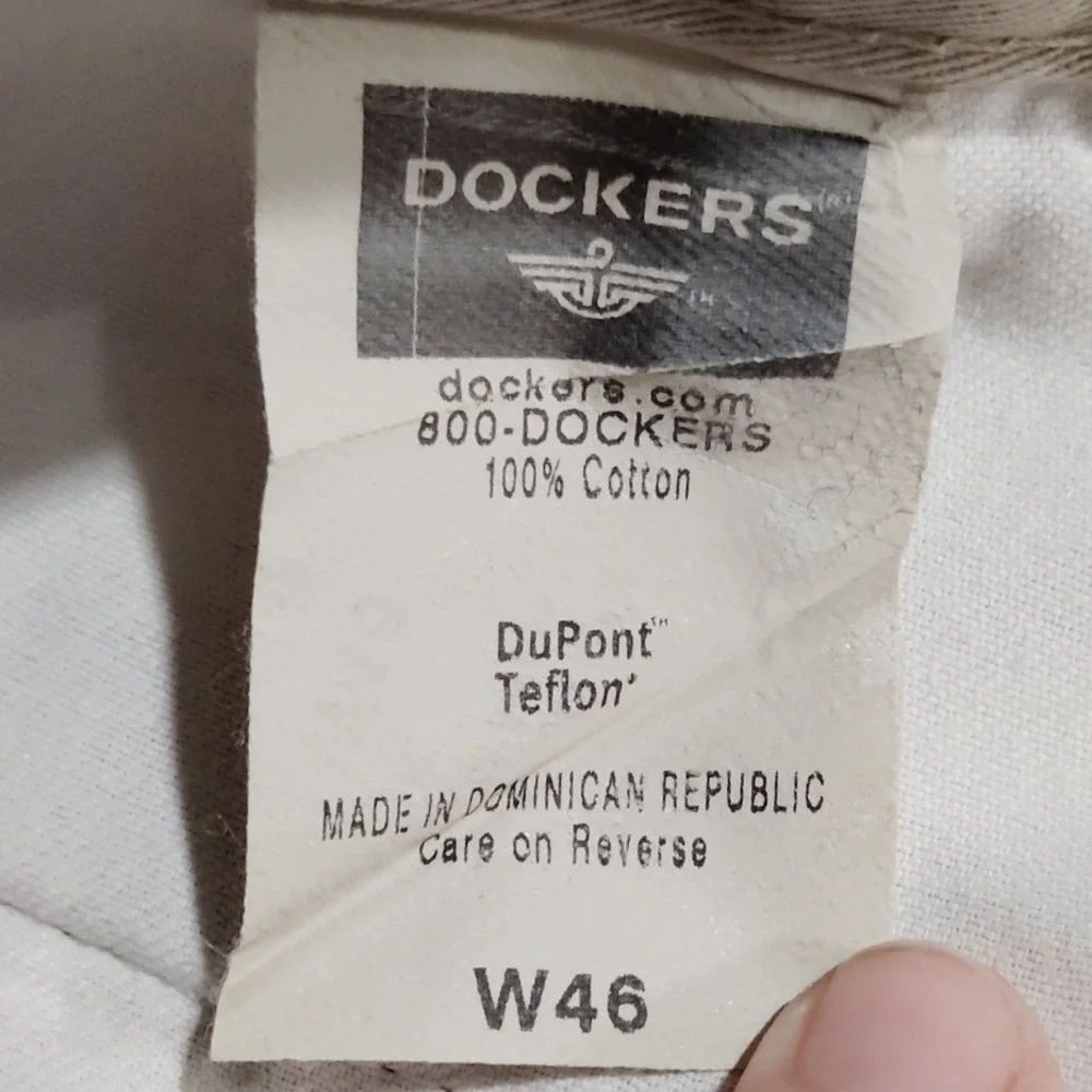 Dockers‎ Mens 46 Khaki Pleated Stain Defender Cotton Chino Shorts 315390725